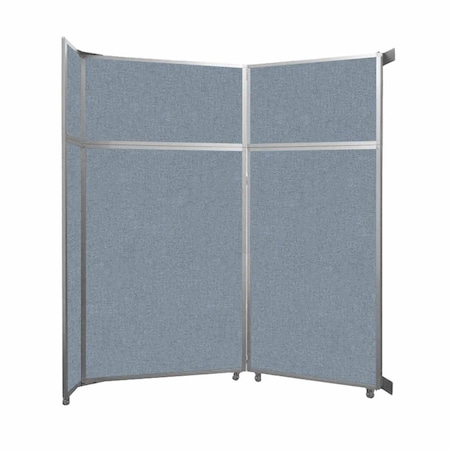 Versare Operable Wall Folding Room Divider 7'11" x 8'5-1/4" Powder Blue Fabric 1070204